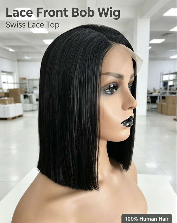 4x4 Transparent Glueless Lace Front Human Hair Wig