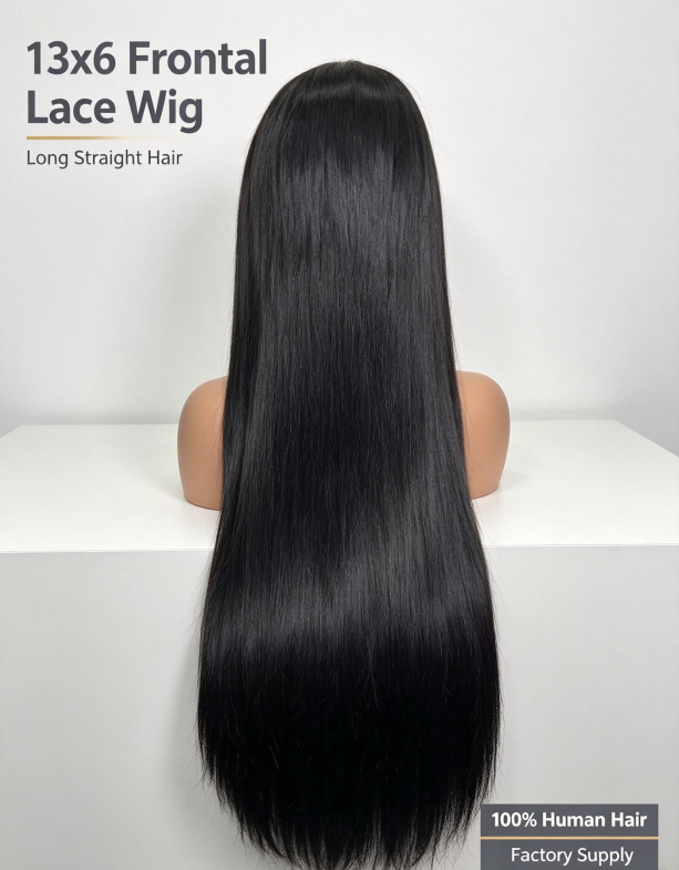 13x6 Transparent Glueless Lace Front Human Hair Wig